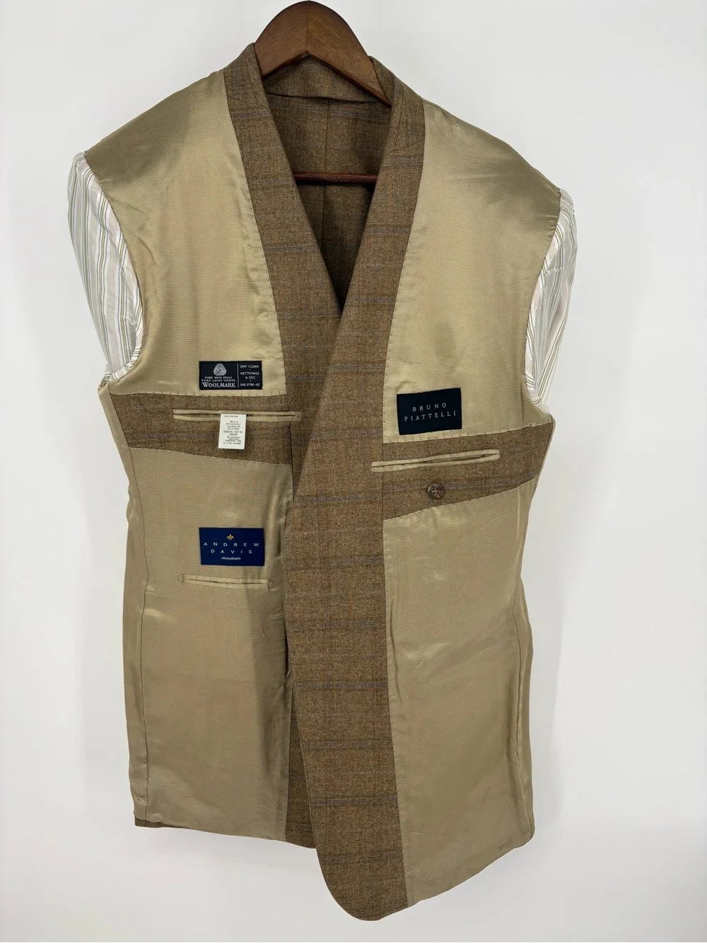 Bruno Piattelli for Andrew Davis Men's 42R Wool Tweed Blazer Sport Coat Coppley